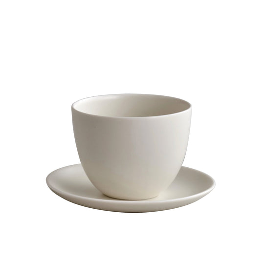 Tekopp med fat Pebble Vit 180ml - The Tea Centre of Stockholm